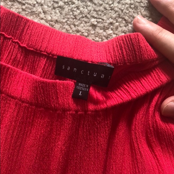 Sanctuary Dark Coral Off Shoulder Long Sleeve Top - Picture 5 of 5